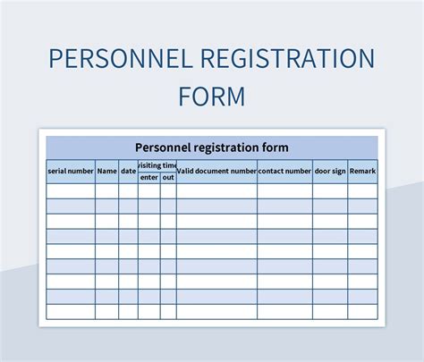 REGISTRATION OF PERSONNEL Address .